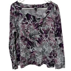 East 5th Women’s Knit Top Sz XL Pullover Floral Super Soft‎ Ling Sleeve